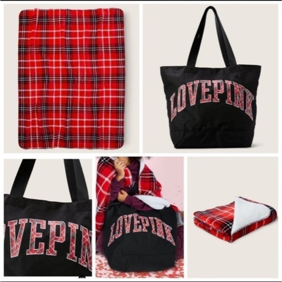 NEW HOLIDAY PLAID 2022 SET - INCLS-BLANKET & TOTE ❤️FIRM❤️ - Picture 1 of 5